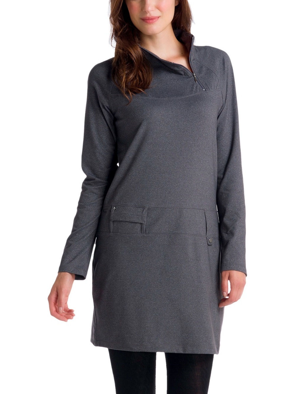 Lolë Evolt Heather Charcoal Grey Athleisure Tunic Dress Size Medium